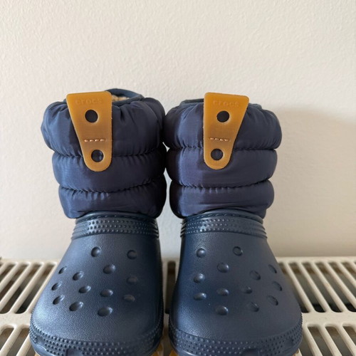 Crocs kids boots with fur new, waterproof blue