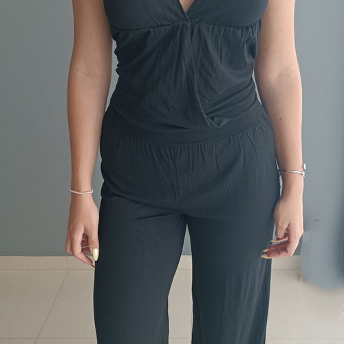 Lipsy black halter jumpsuit salwar style S/M