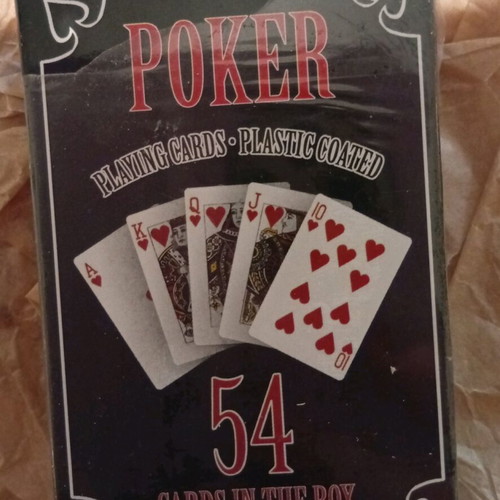 Poker deck new, 54 plastic-coated cards
