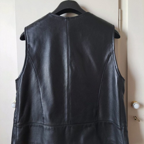 Leather women's vest used, size L, black