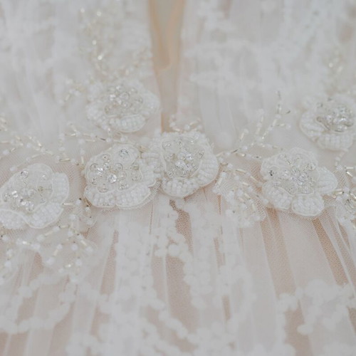 Primalicia wedding dress like new, size 10, white and beige