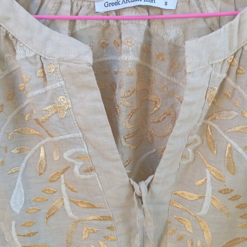 Linen tunic dress Greek Archaic Kori size small new