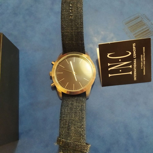 INC watch unused with box and certificate, men's black