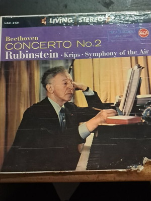 Beethoven Concerto No. 2 vinyl record used, cover torn