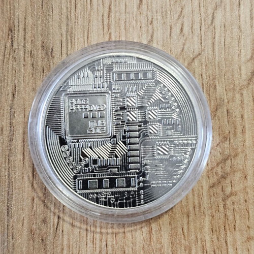 Bitcoin coin new, souvenir collectible, gold and silver plated