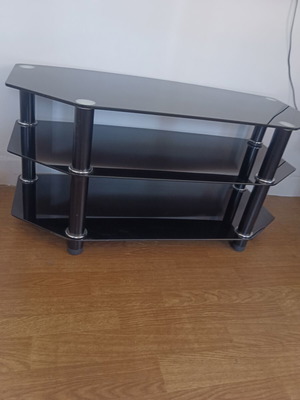 TV stand with glass shelves