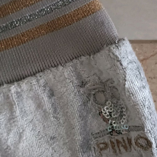 Pinco velour pants like new, size L (fits M), gray-silver