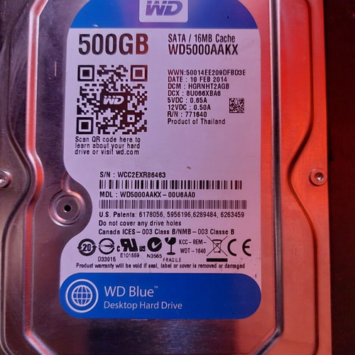 Western Digital Blue 3.5" HDD 500GB 16MB Cache SATA
