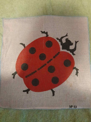 Canvas for embroidery ladybug
