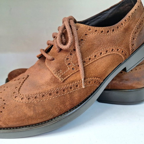 Men's leather suede shoes used, brown, size 46