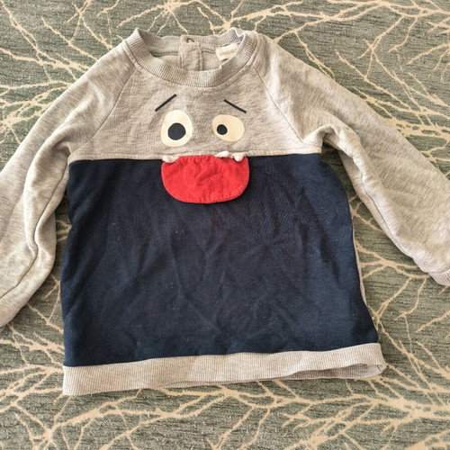Children's long-sleeve shirt used Orchestra, gray and blue, 92 cm