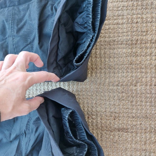 Ski pants used black 134cm girl H&M sport with pink stitch