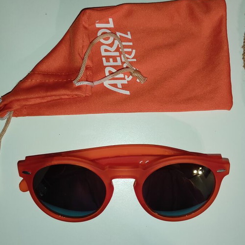 Aperol sunglasses like new, orange frame with mirrored lenses