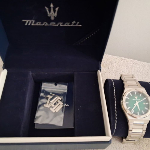 Maserati men's wristwatch, grey and green