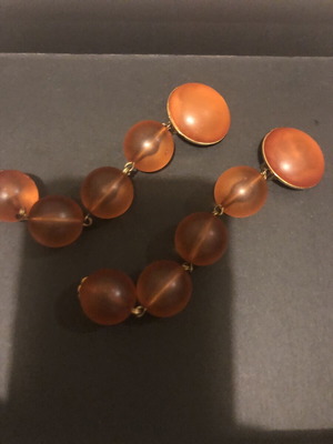 Vintage earrings in amber color, like new, 1980-90s