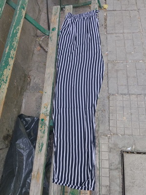 Καλοκαιρινό βαμβακερό γυναικείο παντελόνι νέο, κάθετες ρίγες, μέγεθος XXL
