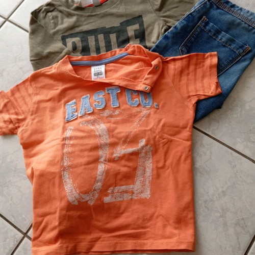 Jeans set with long-sleeve and short-sleeve shirt for boy 12-18 months like new