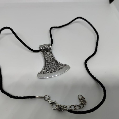 Viking Axe Pendant with Scandinavian Symbols like new