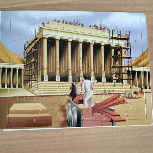 Puzzle book The Seven Wonders of the World like new, 5 pieces