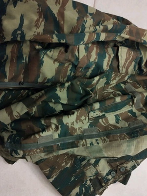 Greek Army camouflage jacket used with hood size Medium