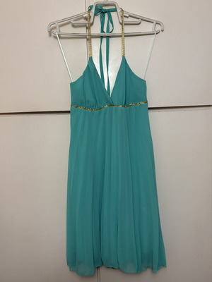 Airy Ancient Greek Style Dress with Gold Details, new, size S