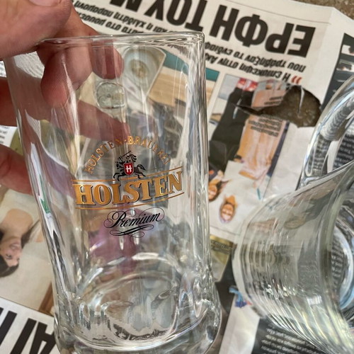 Holsten beer glasses like new, set of 2