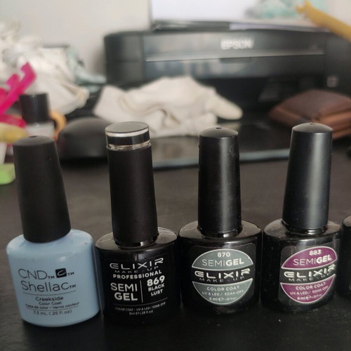 Semipermanent nail polish set with UV/LED lamp 120W like new