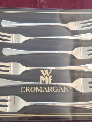 Vintage WMF Detmold Cromargan dessert fork set of 6, new