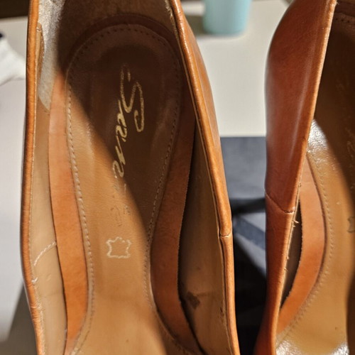 Sante leather high heels size 38, like new, tan