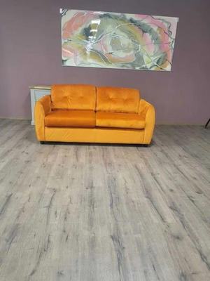 Orange fabric sofa double with sleep function new