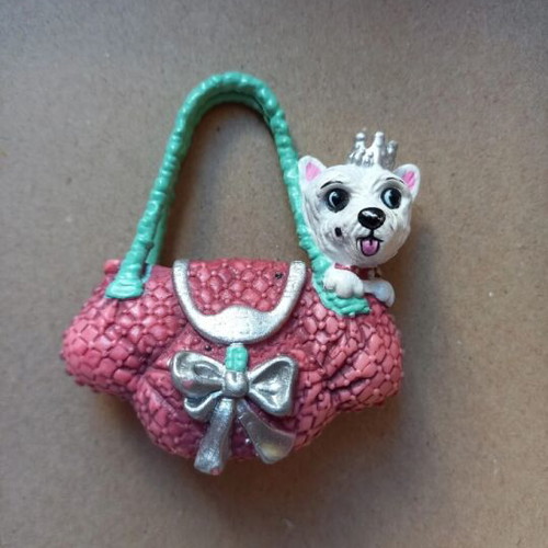 Barbie My Scene Fab Faces Kennedy bag purse accessory with pet dog like new