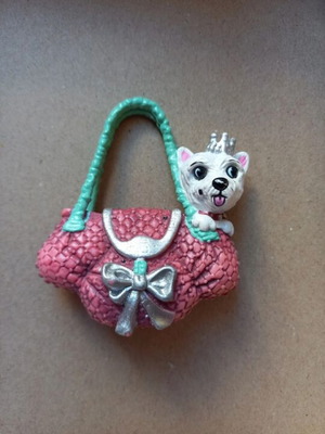 Barbie My Scene Fab Faces Kennedy bag purse accessory with pet dog like new