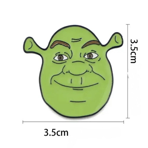 Shrek pin new, green, 3.5 cm