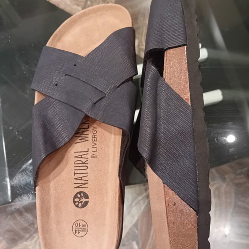 Men's anatomical slippers sandals size 44 new, black