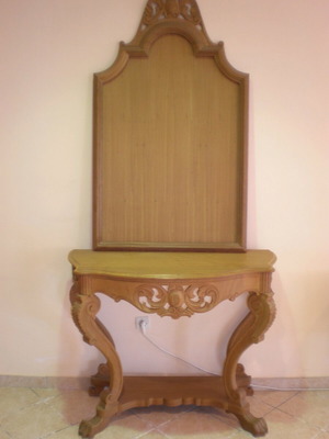 Handcrafted Giotsa Console Table with Mirror new solid mahogany