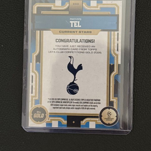 Topps Gold 2025/26 Mathys Tel Tottenham Hotspur Autograph Card new