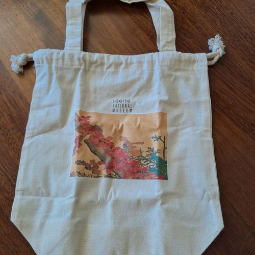Canvas handbag new, beige, from Tokyo National Museum