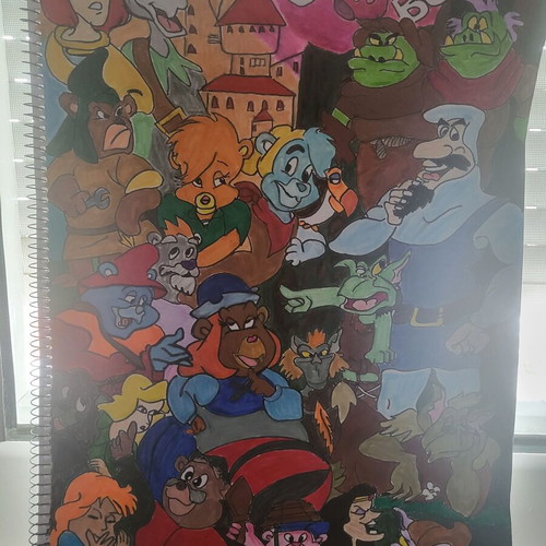 Watercolor painting hand-drawn with marker new