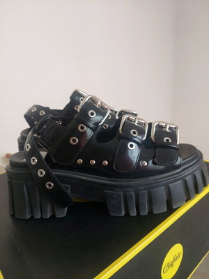 Buffalo Chunky Flatforms като нови, черни, номер 37