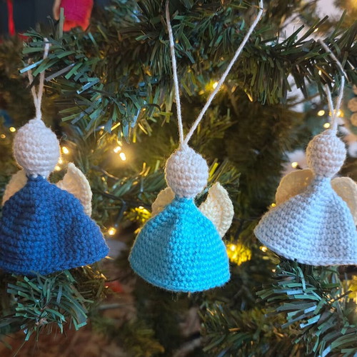 Christmas angel ornaments handmade crocheted new