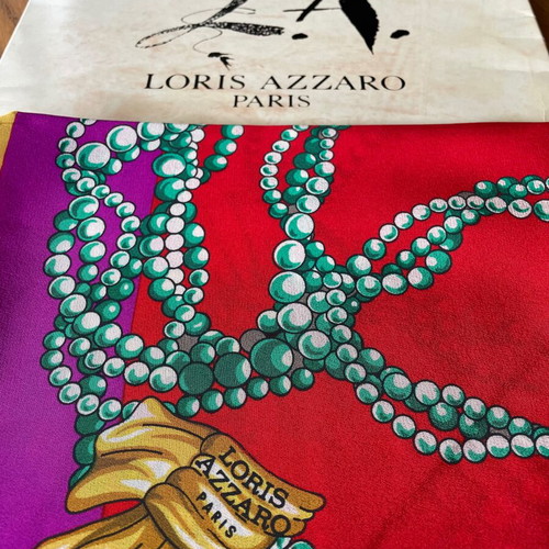 Silk scarf LORIS AZZARO PARIS new with beautiful colors