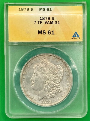 USA Morgan Dollar 1878 MS61 certified by ANACS new