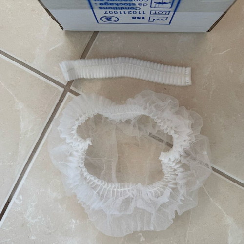 Disposable white caps, box of 200 pieces