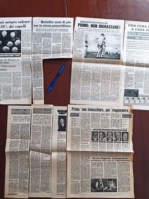 Σετ αποκόμματα Domenica del Corriere 1959, θέματα υγιεινής