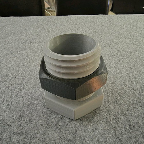 Container pencil holder used 3d printed with screw and nut gray-black