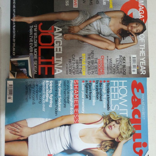 GQ and Esquire magazines used, pack of 2 foreign