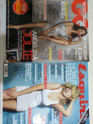 GQ and Esquire magazines used, pack of 2 foreign