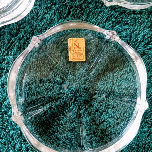 Nachtmann plates new, set of 8, 24% crystal with gift jar
