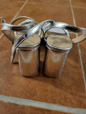 Silver sandals size 39 like new