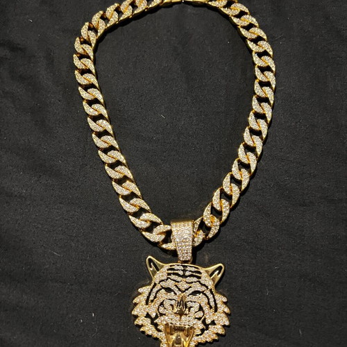 Chains Tiger gold jewelry new with diamonds
